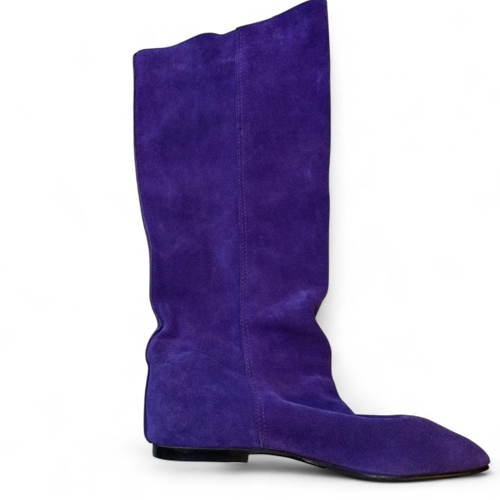 Endicot Johnson vintage vibrant purple suede pull-on knee-high boots - Picture 2 of 15